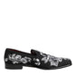 Black Silver Sequined Loafers Men Dress Shoes
