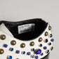 White Leather Crystals Embellished Dress Shoes