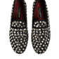 Black Suede Crystals Loafers Men Dress Shoes