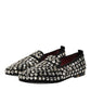 Black Suede Crystals Loafers Men Dress Shoes