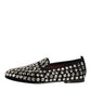 Black Suede Crystals Loafers Men Dress Shoes