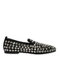 Black Suede Crystals Loafers Men Dress Shoes