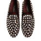 Bordeaux Suede Crystals Loafers Dress Shoes