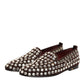 Bordeaux Suede Crystals Loafers Dress Shoes