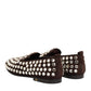 Bordeaux Suede Crystals Loafers Dress Shoes