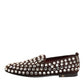 Bordeaux Suede Crystals Loafers Dress Shoes
