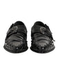 Black Embellished Dress Monk Strap Shoes