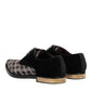Black Velvet Multicolor Sequin Derby Men Shoes