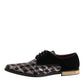 Black Velvet Multicolor Sequin Derby Men Shoes