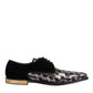 Black Velvet Multicolor Sequin Derby Men Shoes