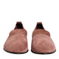 Pink Suede Loafers Formal Men Dress Shoes