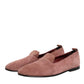 Pink Suede Loafers Formal Men Dress Shoes