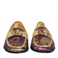 Multicolor Jacquard Gold DG Logo Loafer Shoes