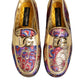 Multicolor Jacquard Gold DG Logo Loafer Shoes