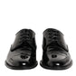Black Leather Lace Up Derby Formal Dress Shoes