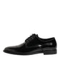 Black Leather Lace Up Derby Formal Dress Shoes