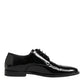 Black Leather Lace Up Derby Formal Dress Shoes