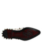 White Leather Crystals Embellished Derby Shoes