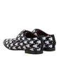 Dress Black White Sequined Lace Up Derby Shoes