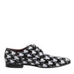 Dress Black White Sequined Lace Up Derby Shoes