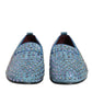 Blue Suede Studded Dress Men Loafers Shoes