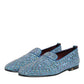 Blue Suede Studded Dress Men Loafers Shoes