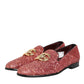 Pink Sequined Loafers Formal Dress Men Shoes