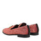 Pink Sequined Loafers Formal Dress Men Shoes