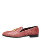 Pink Sequined Loafers Formal Dress Men Shoes