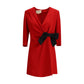 Short Silk Dress with Bow