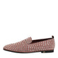 Pink Suede Crystals Loafers Men Dress Shoes