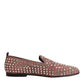 Pink Suede Crystals Loafers Men Dress Shoes