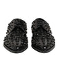 Black Crystal Embellished Formal Derby Shoes