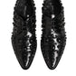 Black Crystal Embellished Formal Derby Shoes