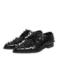 Black Crystal Embellished Formal Derby Shoes