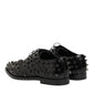 Black Crystal Embellished Formal Derby Shoes