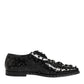 Black Crystal Embellished Formal Derby Shoes