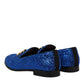 Blue Sequined Loafers Formal Dress Men Shoes