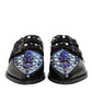 Black Blue Embellished MONKSTRAP Dress Shoes