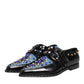 Black Blue Embellished MONKSTRAP Dress Shoes