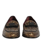 Gold Sequined Slip On Loafers Men Dress Shoes