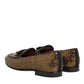 Gold Sequined Slip On Loafers Men Dress Shoes