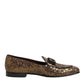 Gold Sequined Slip On Loafers Men Dress Shoes