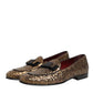 Gold Sequined Slip On Loafers Men Dress Shoes