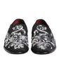 Black Silver Sequined Loafers Men Dress Shoes