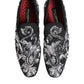 Black Silver Sequined Loafers Men Dress Shoes