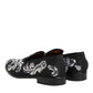 Black Silver Sequined Loafers Men Dress Shoes