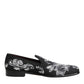 Black Silver Sequined Loafers Men Dress Shoes