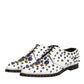 White Leather Crystals Embellished Dress  Shoes