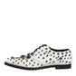 White Leather Crystals Embellished Dress  Shoes